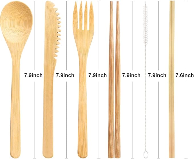 Eco Bamboo Travel Cutlery Set